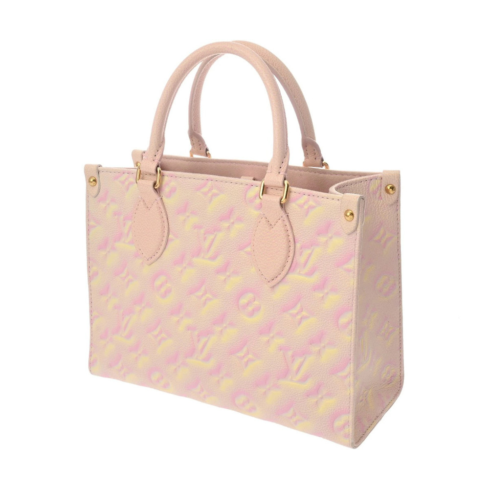 Louis Vuitton Match LV Handbag Pink OnTheGo Empreinte Monogram Leather Pink